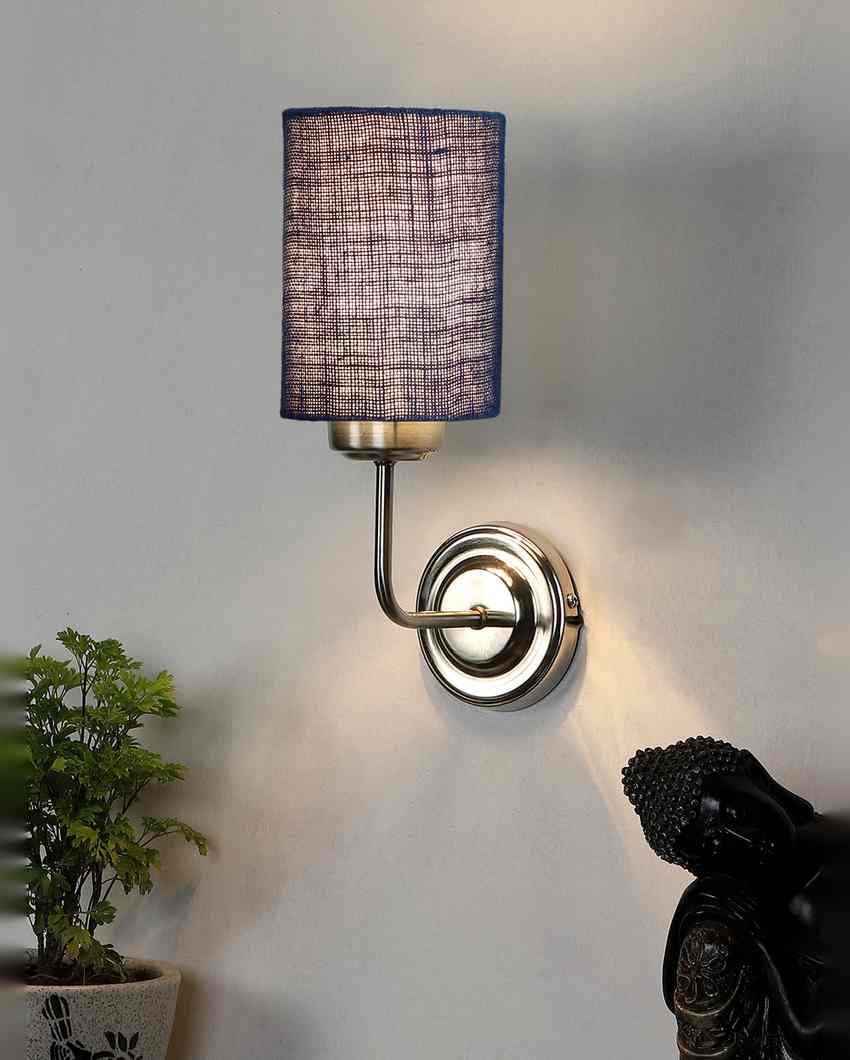 Natural Jute Wall Mounted Lamp Steel Base | 4 x 7 x 12 inches