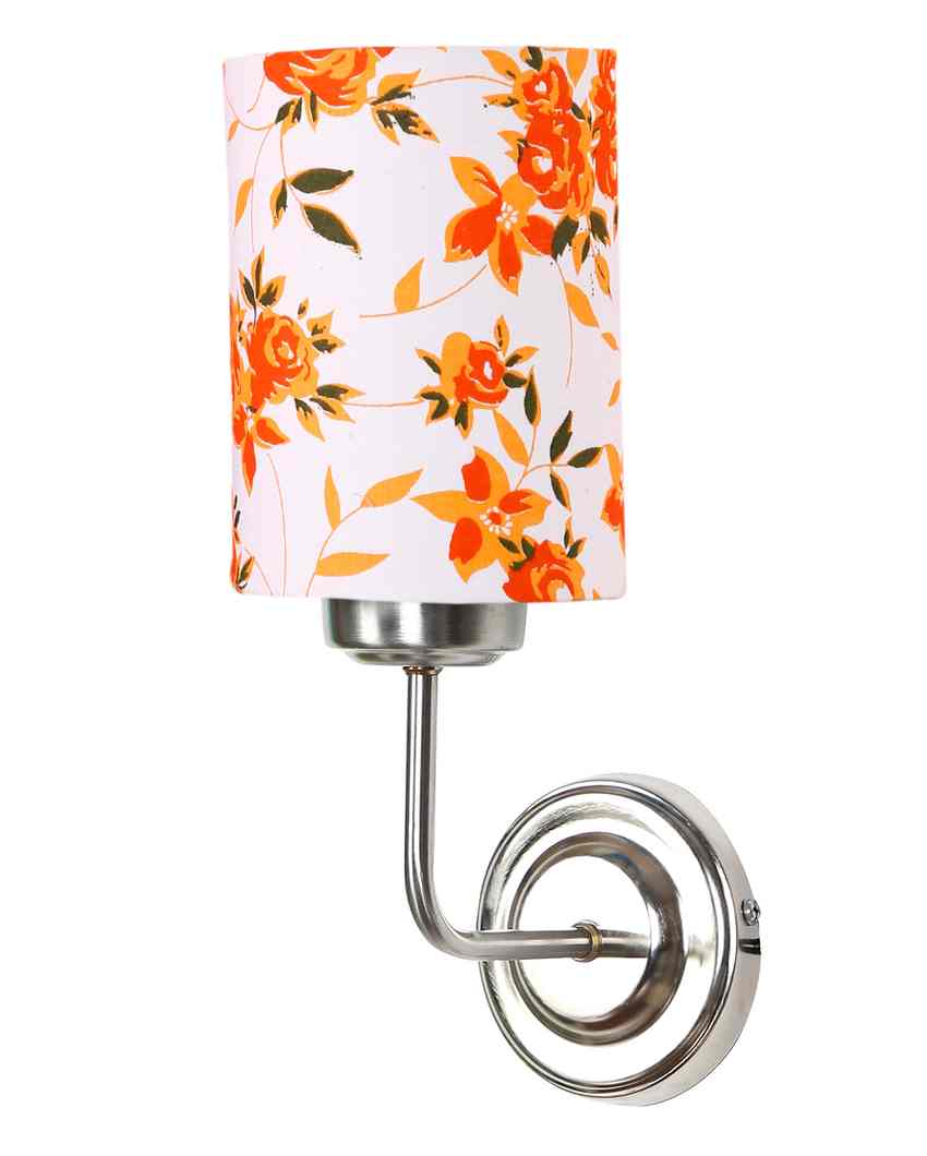 Elegant Cotton Shade Wall Mounted Lamp With Steel Base | 4 x 7 x 12 inches