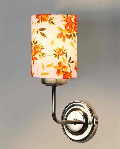 Elegant Cotton Shade Wall Mounted Lamp With Steel Base | 4 x 7 x 12 inches