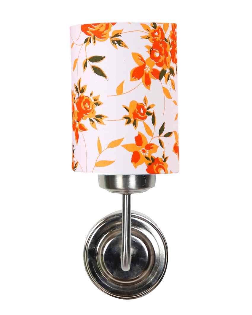 Elegant Cotton Shade Wall Mounted Lamp With Steel Base | 4 x 7 x 12 inches