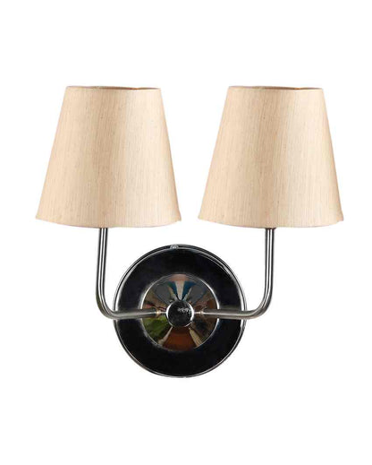 Timeless Cotton Wall Mounted Dual Lamp with Steel Base | Set of 2 | 4 x 13 inches