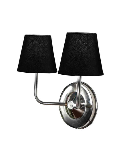 Timeless Cotton Wall Mounted Dual Lamp with Steel Base | Set of 2 | 4 x 13 inches