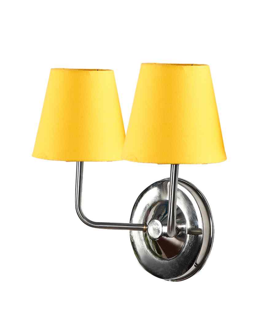 Timeless Cotton Wall Mounted Dual Lamp with Steel Base | Set of 2 | 4 x 13 inches