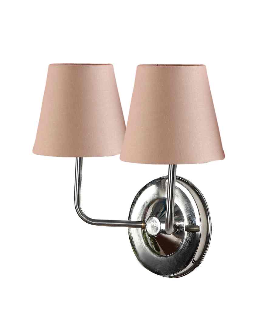 Timeless Cotton Wall Mounted Dual Lamp with Steel Base | Set of 2 | 4 x 13 inches