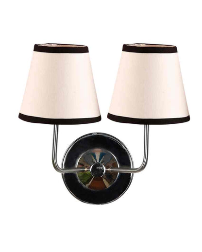 Sophisticated Modern Cotton Wall Mounted Dual Lamp With Steel Base | Set of 2 | 4 x 13 inches