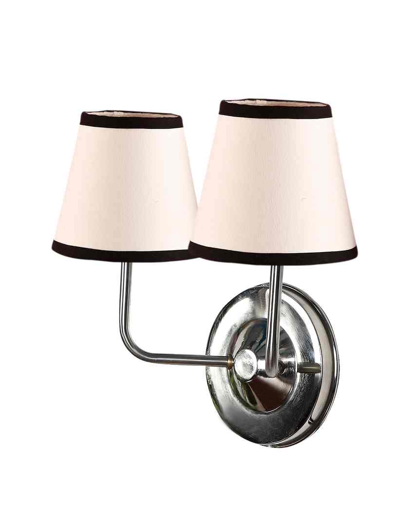 Sophisticated Modern Cotton Wall Mounted Dual Lamp With Steel Base | Set of 2 | 4 x 13 inches