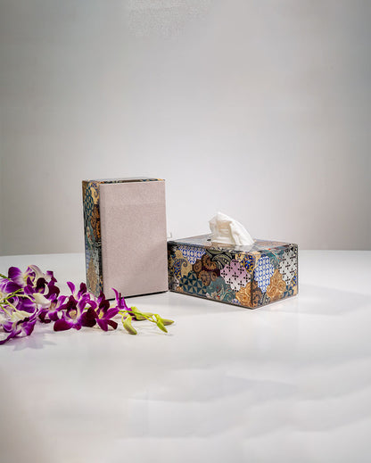 Chic Design Multicolored Modern Glass Tissue Holder | 8 x 5 x 4 inches