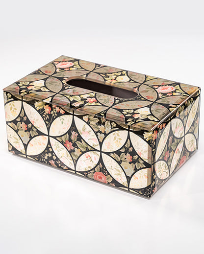 Bathroom Essential Garden Bloom Glass Tissue Holder | 8 x 5 x 4 inches