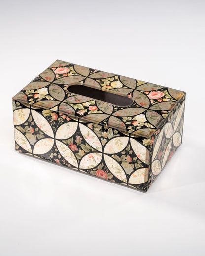 Bathroom Essential Garden Bloom Glass Tissue Holder | 8 x 5 x 4 inches