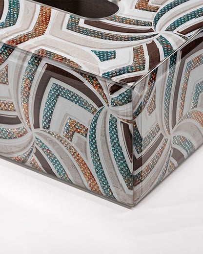 Practical Style Elegance Spectrum Glass Tissue Holder | 8 x 5 x 4 inches
