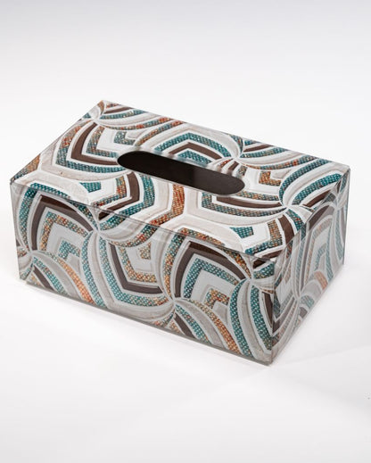 Practical Style Elegance Spectrum Glass Tissue Holder | 8 x 5 x 4 inches