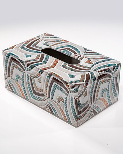 Practical Style Elegance Spectrum Glass Tissue Holder | 8 x 5 x 4 inches