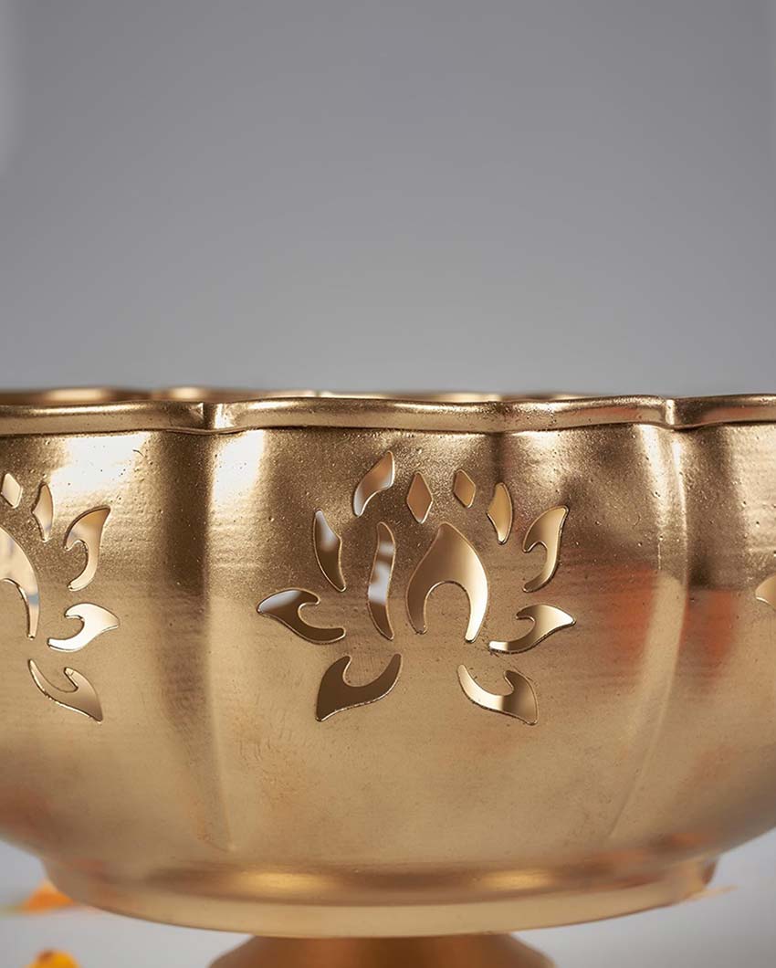 Max Mart Golden Finish Decorative Urli Bowl | Set of 2