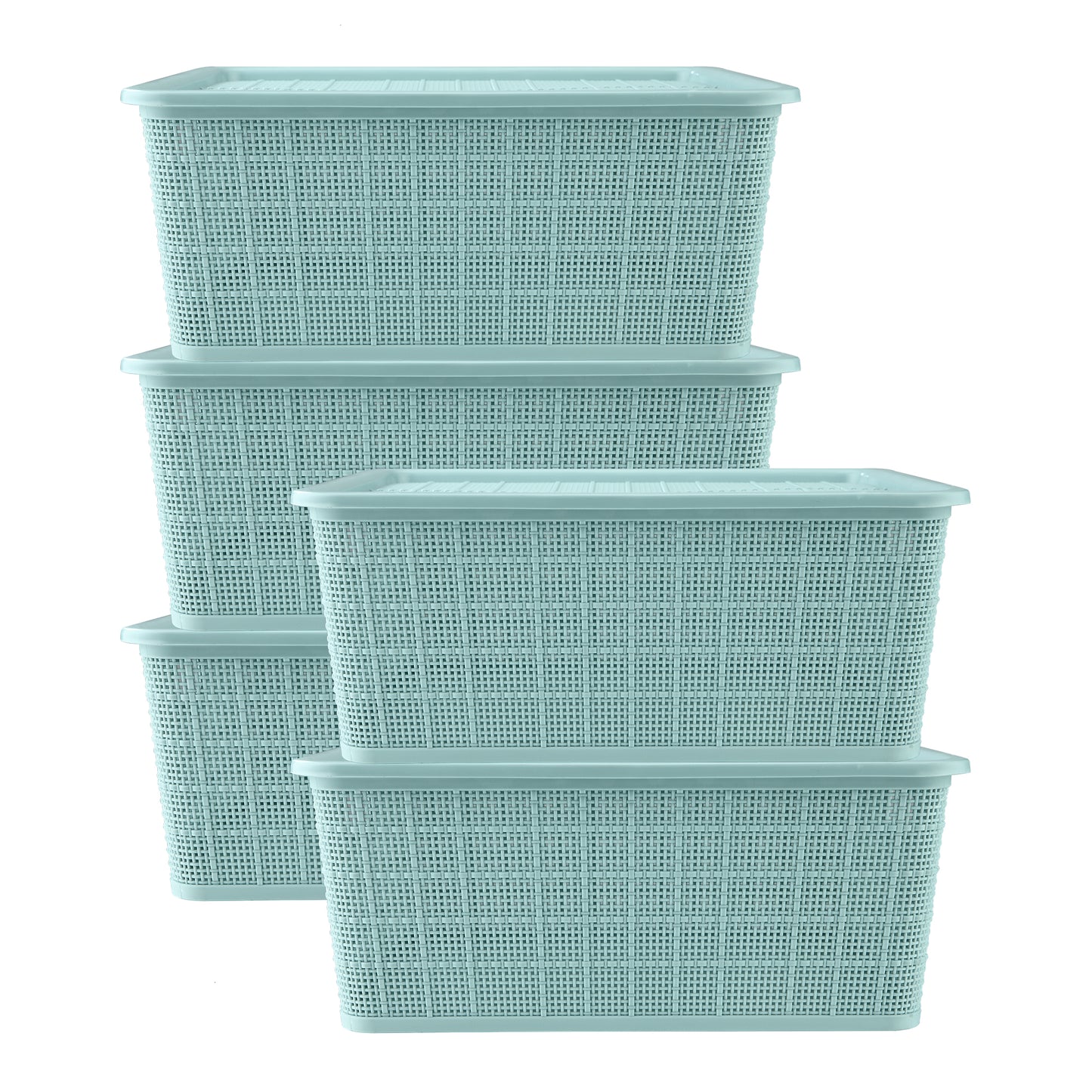 Simple & Versatile Polypropylene Keeper Baskets | Set Of 5 | 14 x 9 inches