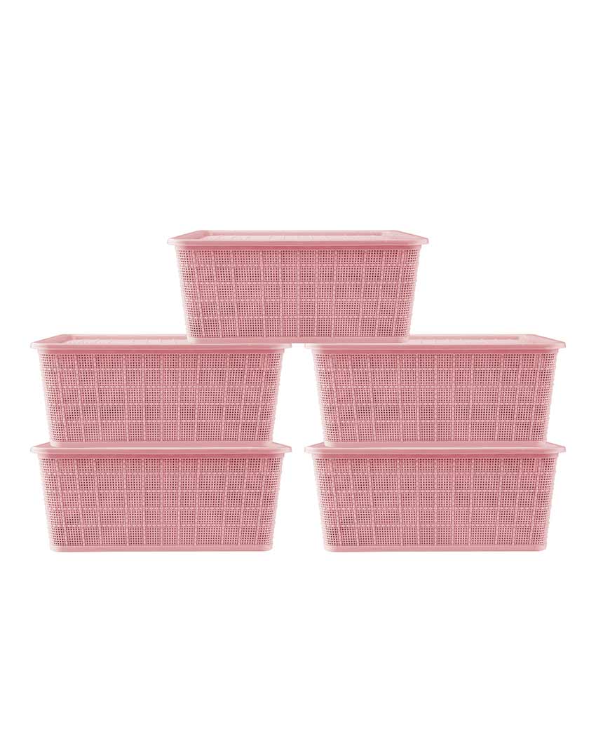 Simple & Versatile Polypropylene Keeper Baskets | Set Of 5 | 14 x 9 inches