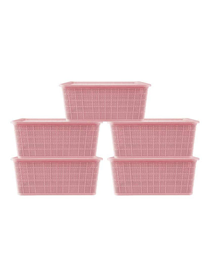 Simple & Versatile Polypropylene Keeper Baskets | Set Of 5 | 14 x 9 inches