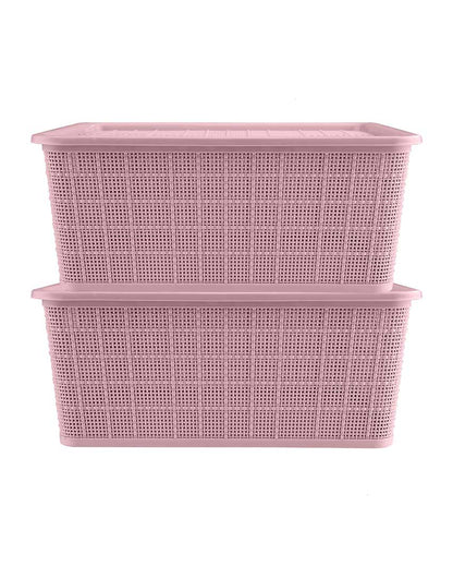 Stylish Multipurpose Polypropylene Big Baskets | Set Of 2