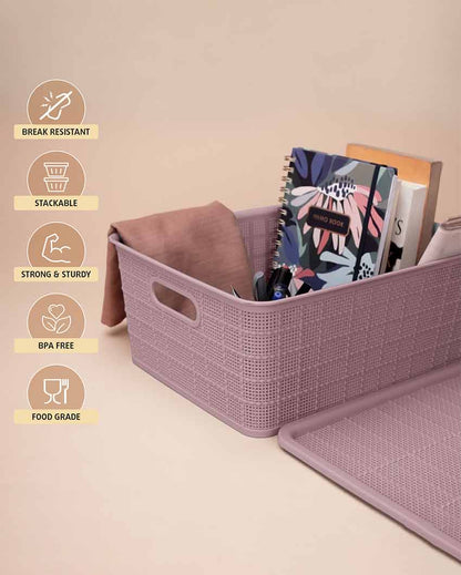 Stylish Multipurpose Polypropylene Big Baskets | Set Of 2