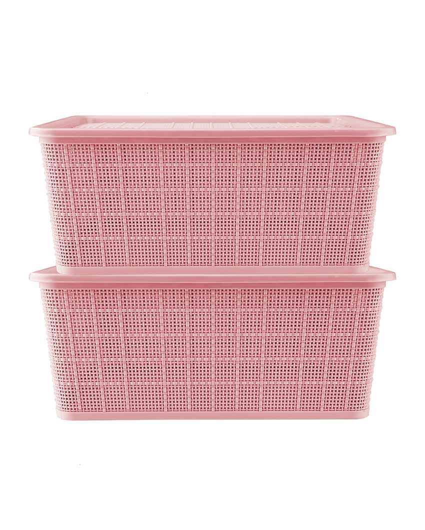 Stylish Multipurpose Polypropylene Big Baskets | Set Of 2