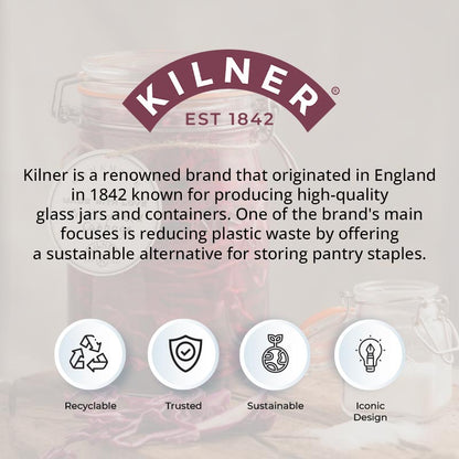 Kilner Clear Stylish Round Glass Jars | 350ml, 500ml, 1 Litre, 2 Litre