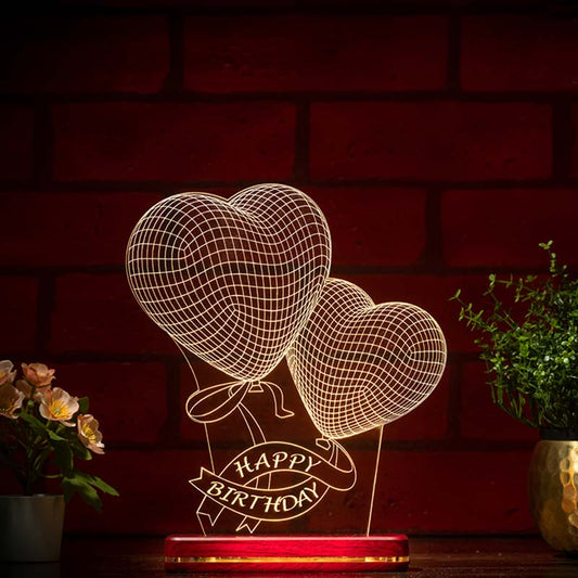 Hbd Heart  Lamp | With Rechargeable Battery