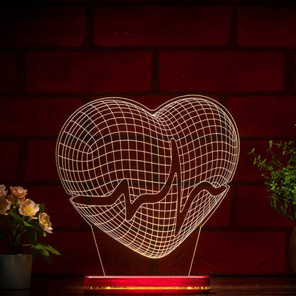 Heart With Beat  Lamp | With Rechargeable Battery