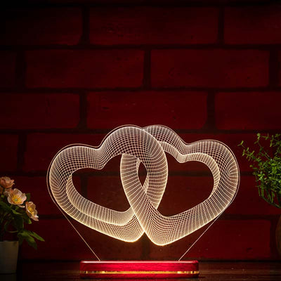 Hearts Interlocked Lamp | With Rechargeable Battery