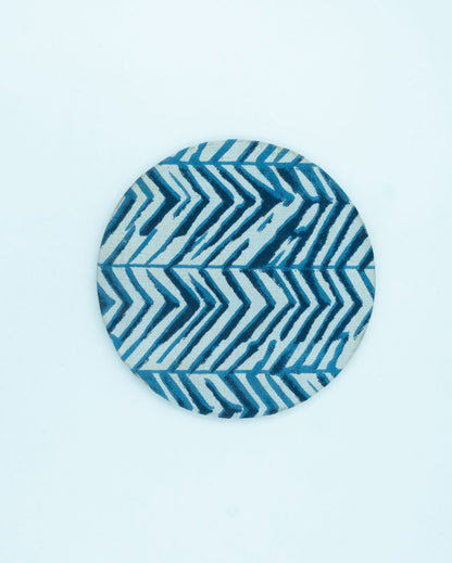 Blue Zebra Round Mdf Coasters | Set Of 4 | 4 inches