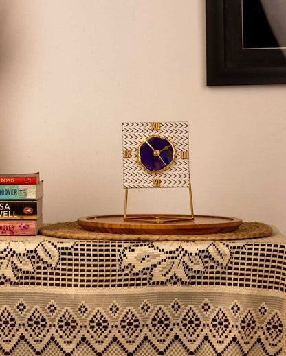 Black and White Square Desktop Clock | 4 x 4 x 6 inches