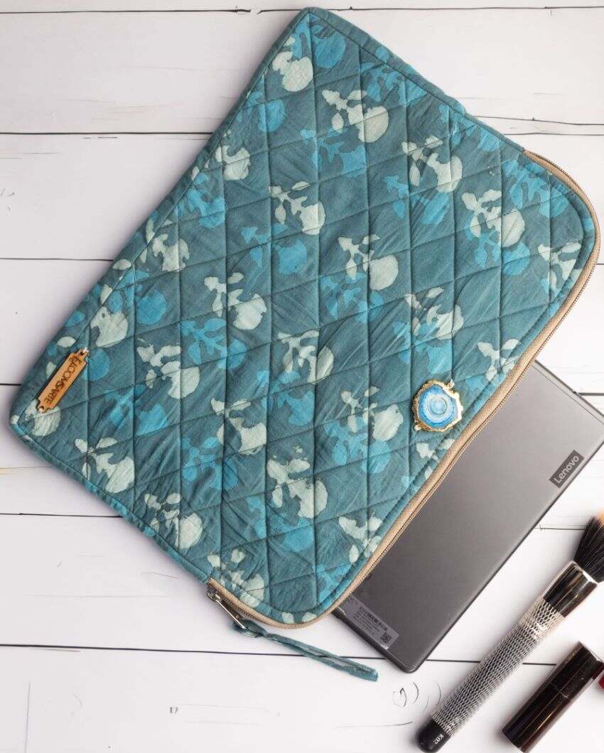 Green Lagoon Cotton Ipad Sleeve | 12 x 9 inches