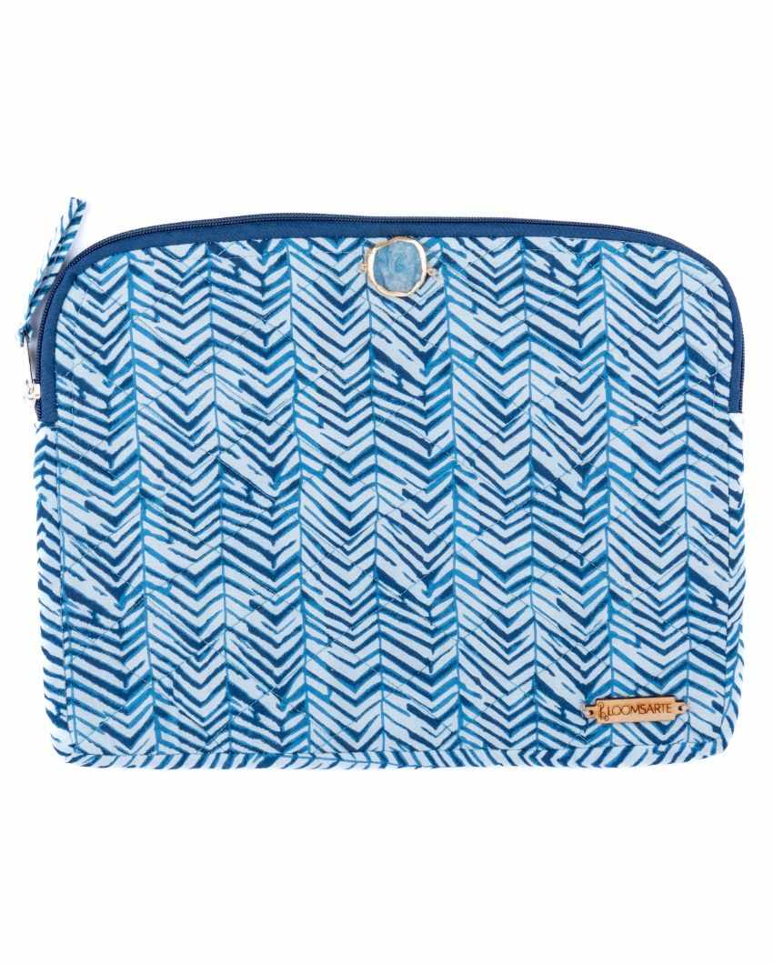 Blue Zebra Cotton Ipad Sleeve | 12 x 9 inches