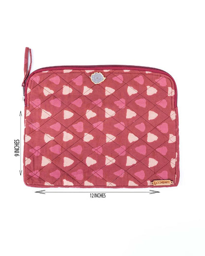 Red Bagru Cotton Ipad Sleeve | 12 x 9 inches