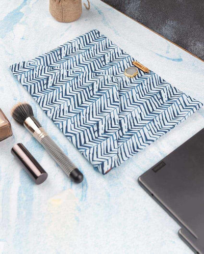 Blue Zebra Cotton Ipad Envelope Sleeve | 12 x 9 inches