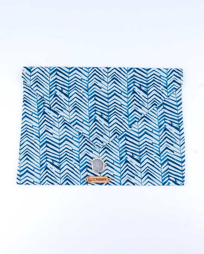 Blue Zebra Cotton Ipad Envelope Sleeve | 12 x 9 inches