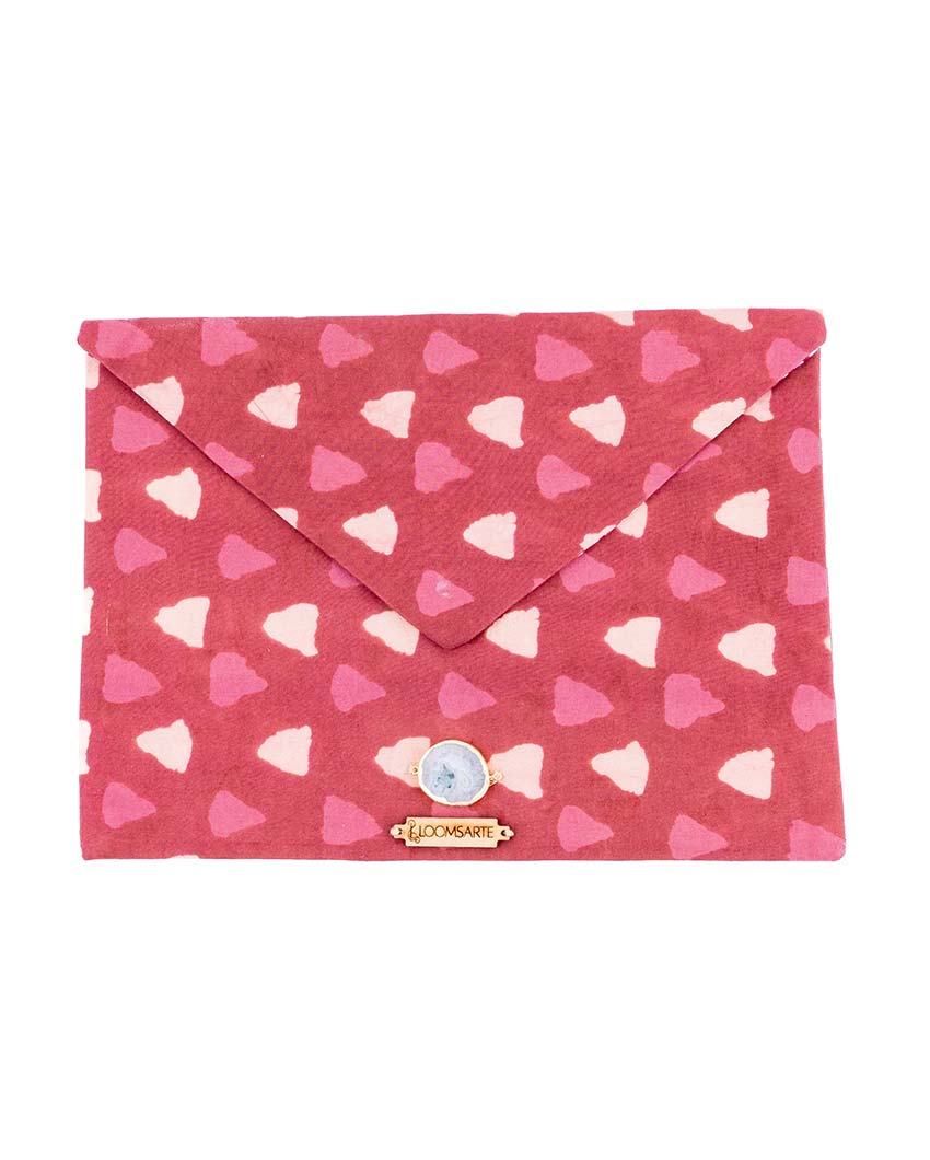 Red Bagru Cotton Ipad Envelope Sleeve | 12 x 9 inches