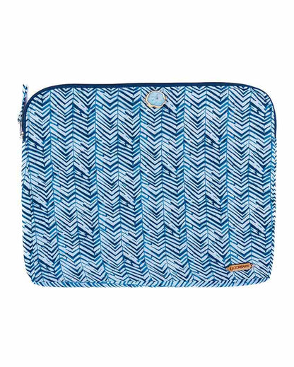 Blue Zebra Cotton Laptop Sleeve | 14 x 11 inches