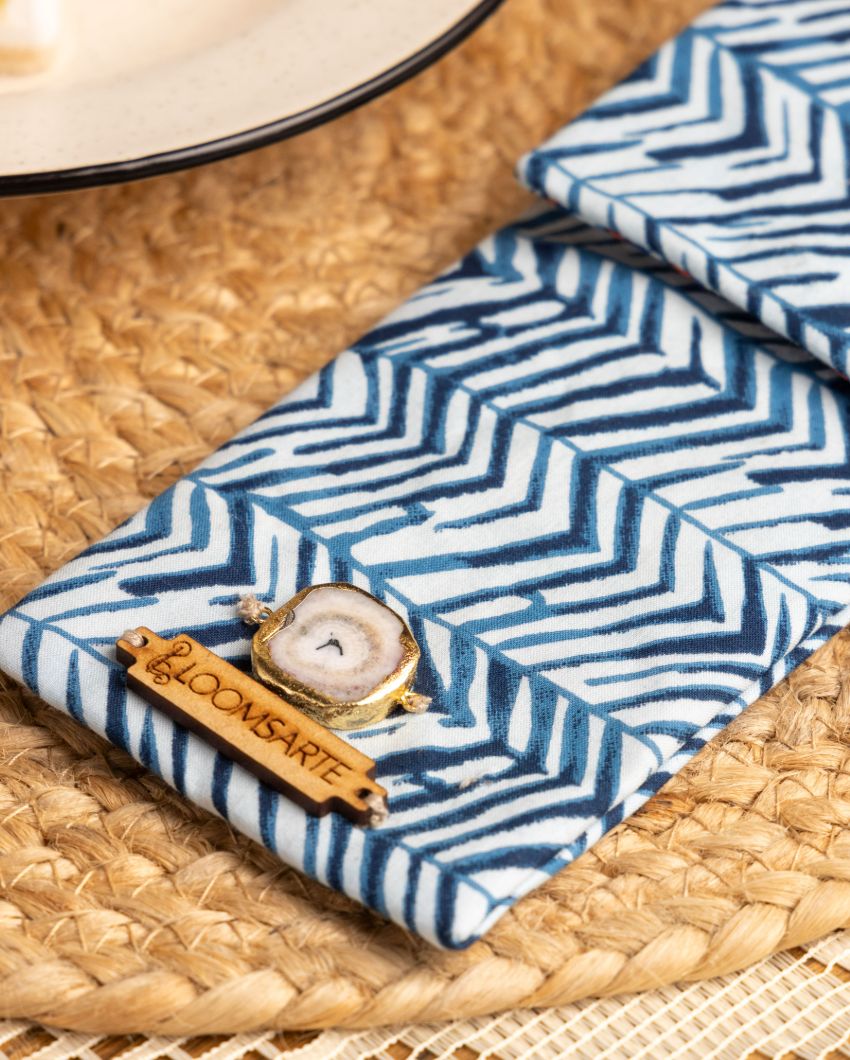 Blue Zebra Multiutility Cotton Pouch | 8 x 4 inches