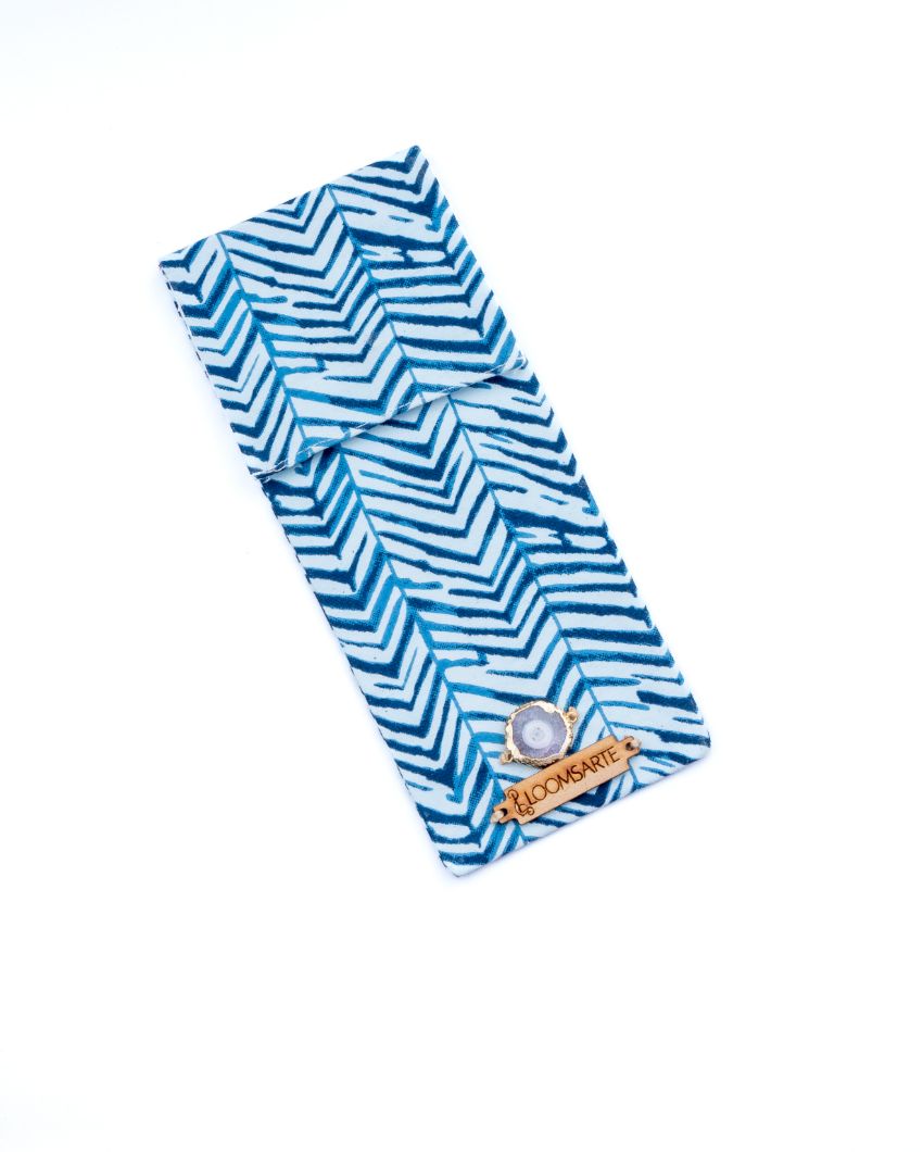 Blue Zebra Multiutility Cotton Pouch | 8 x 4 inches