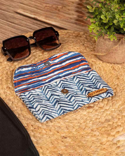 Blue Zebra Cotton Spectacle Case | 7 x 4 inches