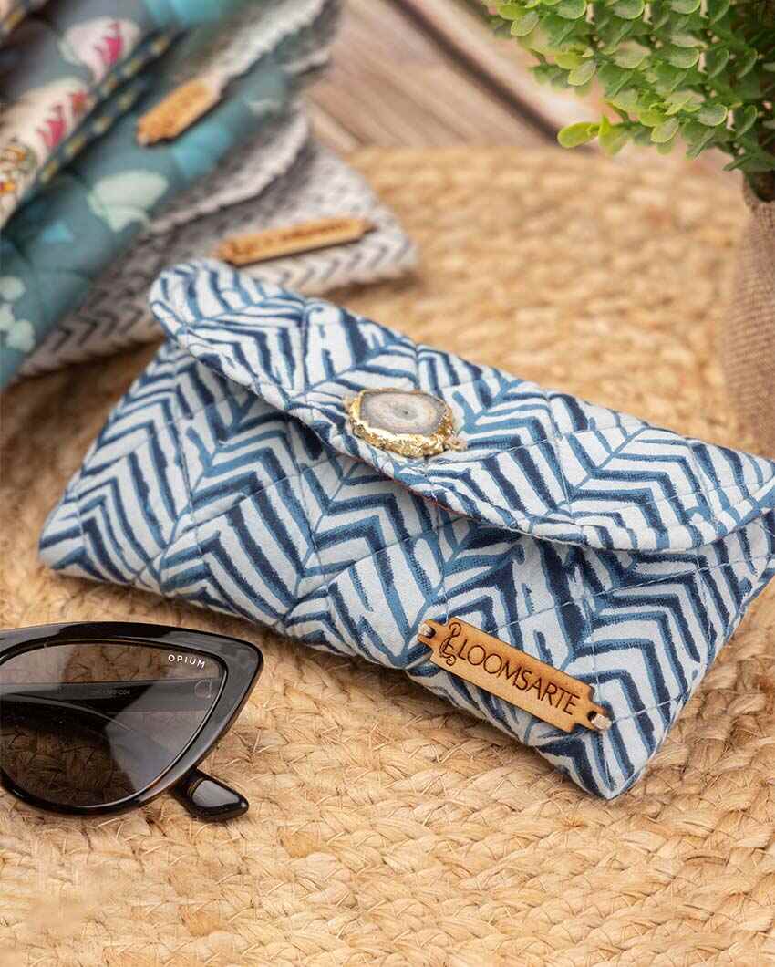 Blue Zebra Cotton Spectacle Case | 7 x 4 inches