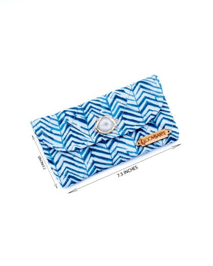 Blue Zebra Cotton Spectacle Case | 7 x 4 inches