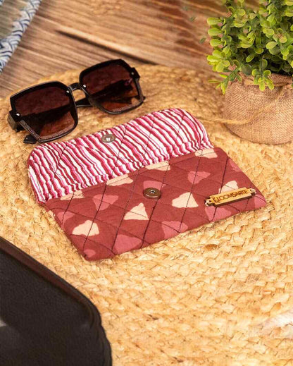 Red Bagru Cotton Spectacle Case | 7 x 4 inches