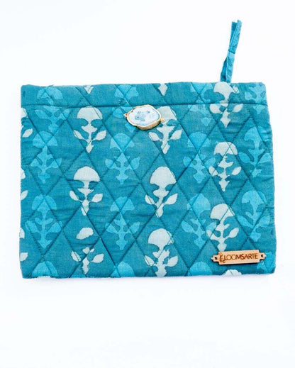 Green Lagoon Cotton Travel Pouch | 9 x 7 inches