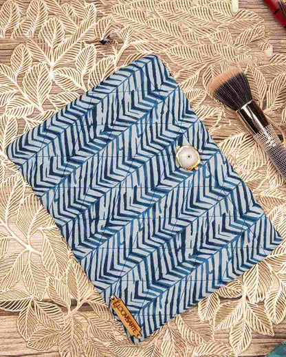 Blue Zebra Cotton Travel Pouch | 9 x 7 inches