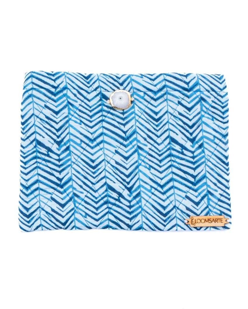 Blue Zebra Cotton Travel Pouch | 9 x 7 inches