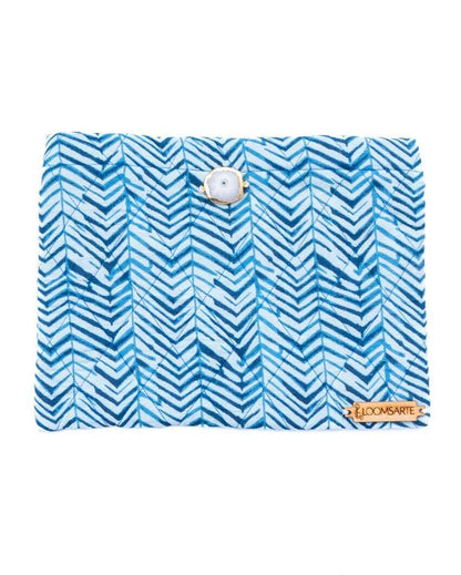 Blue Zebra Cotton Travel Pouch | 9 x 7 inches