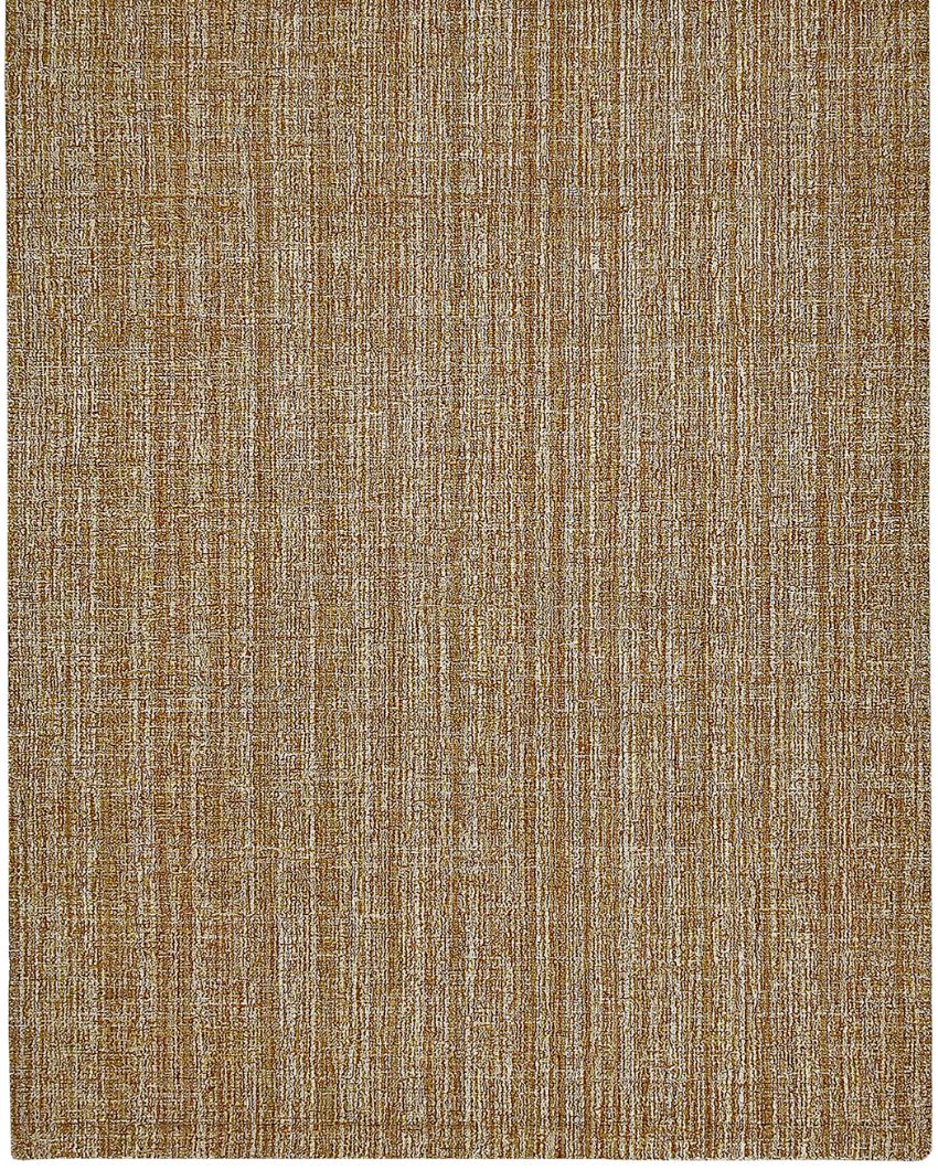 Rust Wool Plaid Pattern Hand-Tufted Rug Carpet