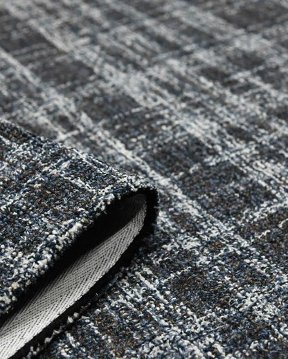 Charcoal Wool Plaid Pattern Hand-Tufted Rug Carpet