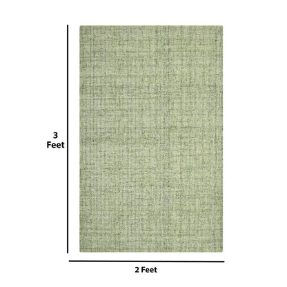 Premium Green Shade Hand-Tufted Wool Area Rug | 3 x 2 Feet