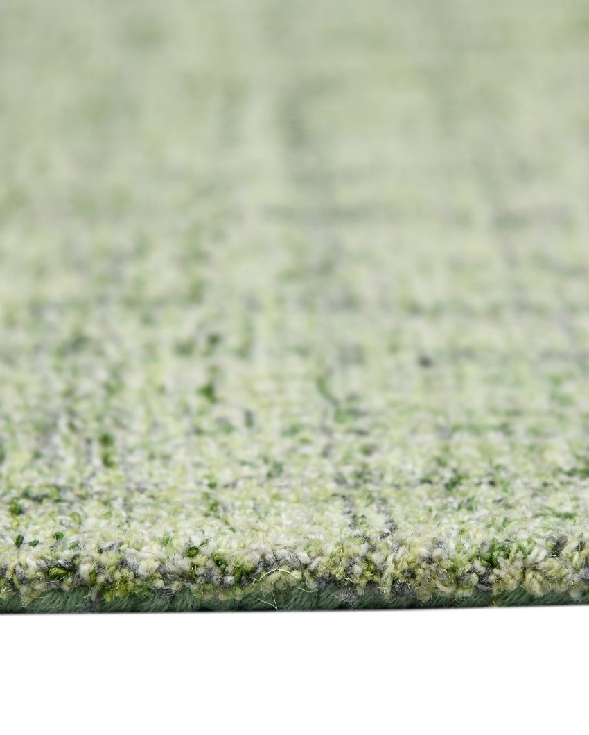 Apple Green Wool Plaid Hand-Tufted Rug Carpet